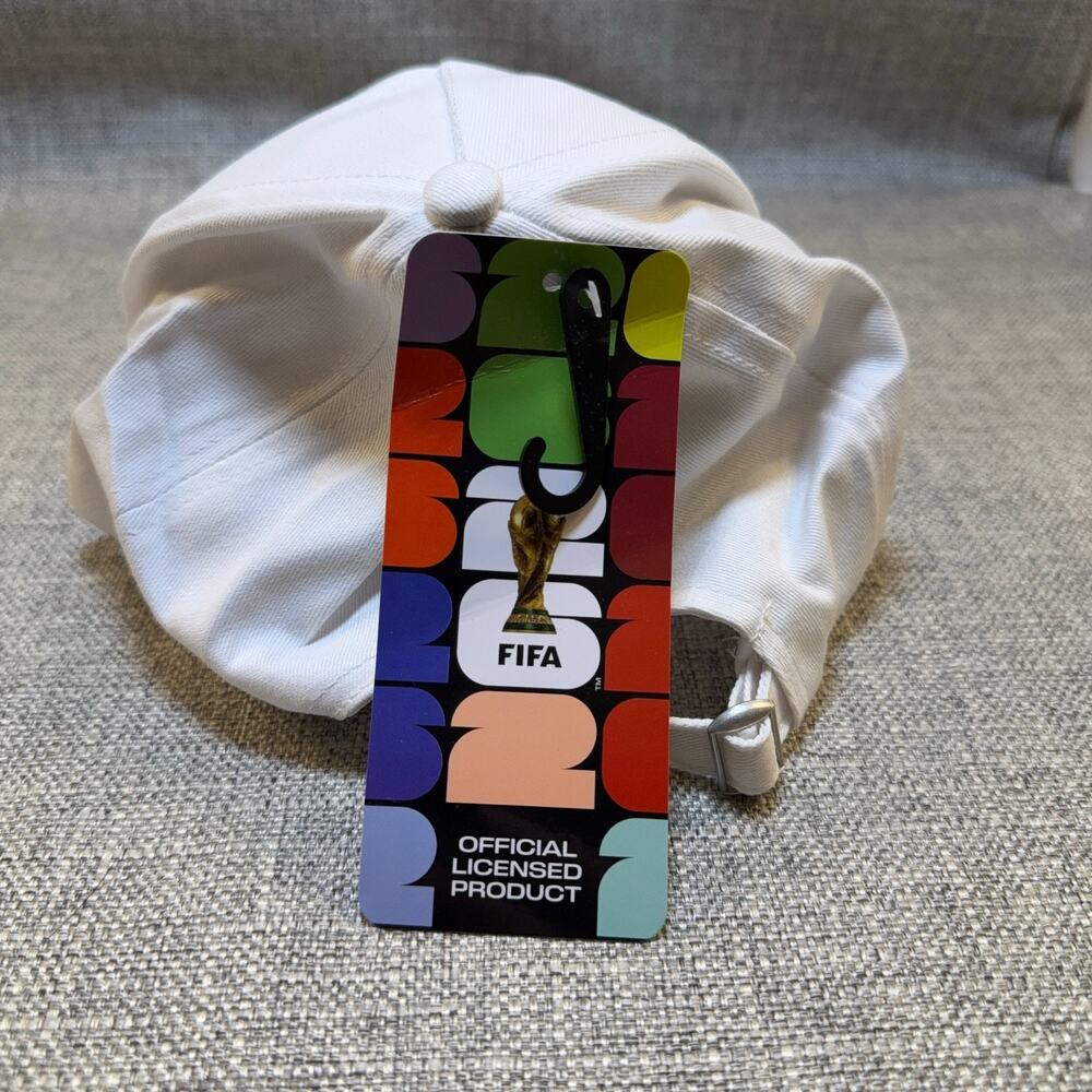 FIFA World Cup 2026 Trophy Hat White Adjustable Strapback NWT w/ Mark - Picture 4 of 5